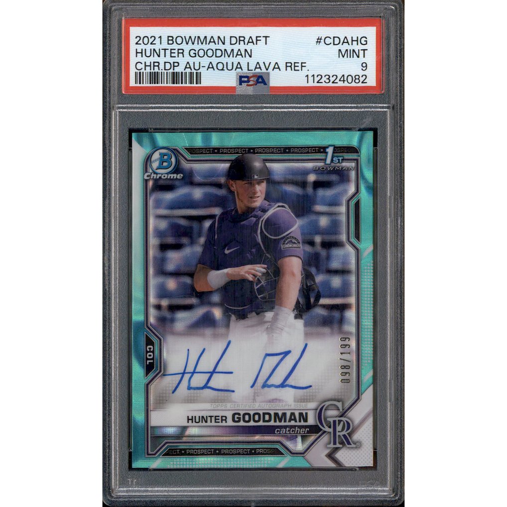 2021 Bowman Chrome Draft Autographs Aqua Lava Refractor #CDAHG Hunter ...