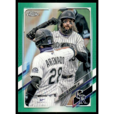 2021 Topps Chrome Green Refractors #67 Charlie Blackmon