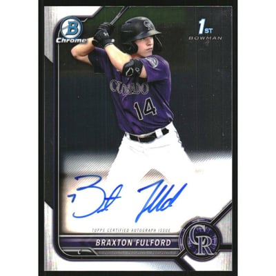 2022 Bowman Chrome Prospect Autographs #CPABF Braxton Fulford