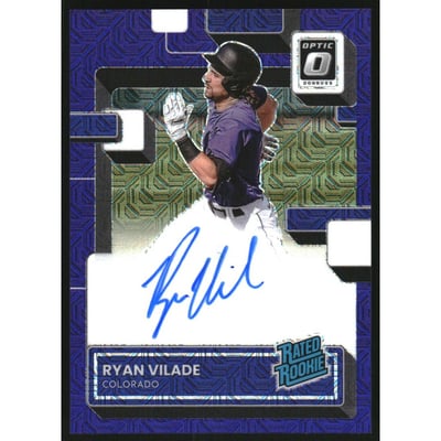2022 Donruss Optic Rated Rookies Signatures Purple Mojo #34 Ryan Vilade/88
