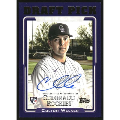 2022 Topps Archives '05 Topps Draft Picks Autographs Purple #05DPCW Colton Welker