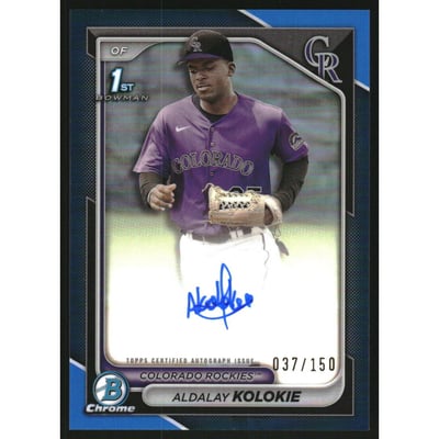 2024 Bowman Chrome Prospect Autographs Blue Refractors #CPAAK Aldalay Kolokie