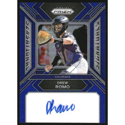 2024 Panini Prizm Sensational Signatures Prizms Blue #19 Drew Romo