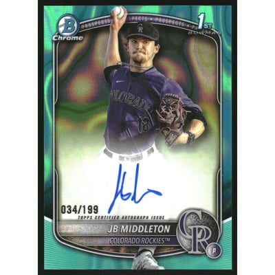 2025 Bowman Chrome Draft Autographs Aqua Lava Refractors #CPAJM JB Middleton