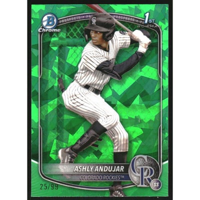 2025 Bowman Chrome Sapphire Prospects Green Refractors #BCP20 Ashly Andujar