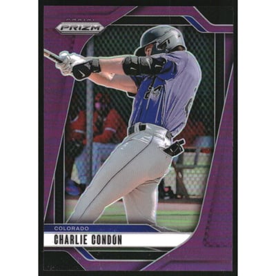 2025 Panini Prizm Prizms Purple #142 Charlie Condon