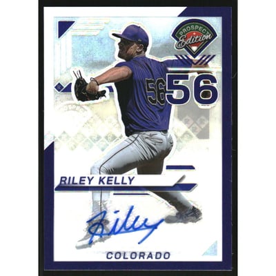 2025 Panini Prospect Edition Holo Prospect Ticket Signatures Prizms Purple #173 Riley Kelly