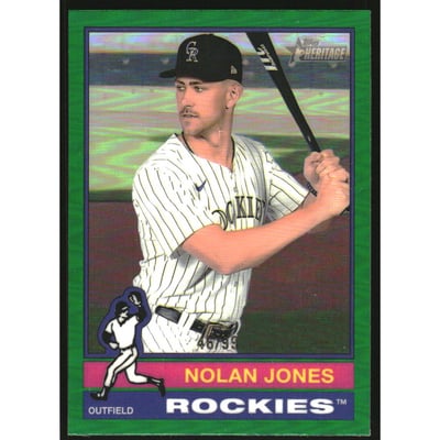 2025 Topps Heritage Chrome Green Refractors #139 Nolan Jones