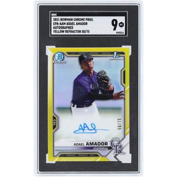Adael Amador Colorado Rockies Autographed 2021 Bowman Chrome 