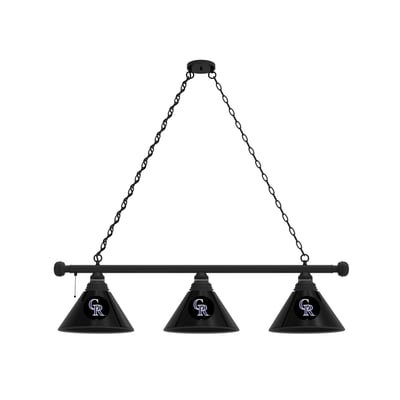 Colorado Rockies 3-Shade Billiard Light with Black Fixture