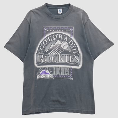 Colorado Rockies Logo 7 1993 T-shirt - Charcoal - S by Fanatics Real Vintage