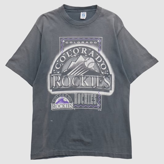 Colorado Rockies Logo 7 1993 T-shirt - Charcoal - S by Fanatics Real Vintage