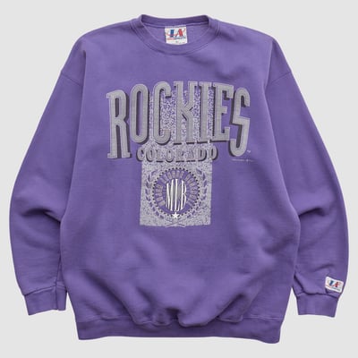 Colorado Rockies Logo Athletic 1999 Pullover Sweatshirt - Purple - XL by Fanatics Real Vintage