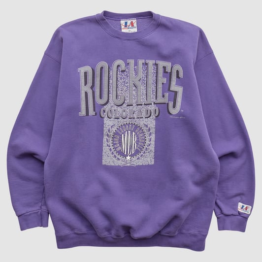 Colorado Rockies Logo Athletic 1999 Pullover Sweatshirt - Purple - XL by Fanatics Real Vintage