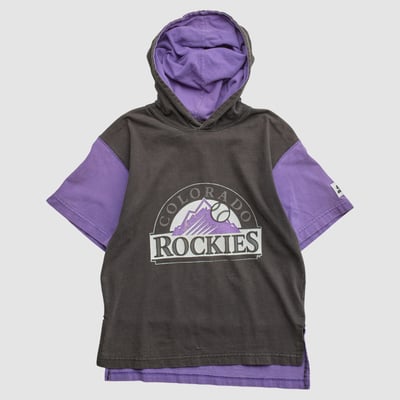 Colorado Rockies Starter 90s Hooded T-shirt - Charcoal - XS by Fanatics Real Vintage