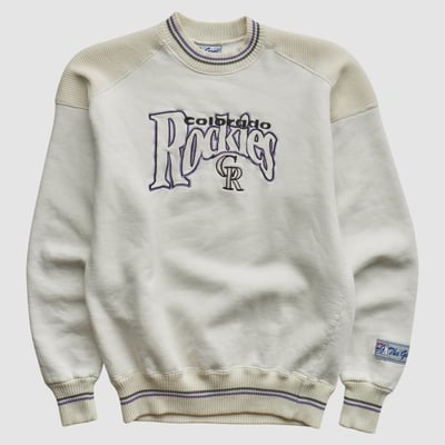 Colorado Rockies The Game 90s Pullover Sweatshirt - White - M by Fanatics Real Vintage