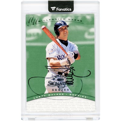 Larry Walker Colorado Rockies Autographed 1997 Donruss Signature Series Millennium Marks #NNO #323 Card 