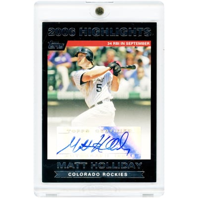 Matt Holliday Colorado Rockies Autographed 2007 Topps Season Highlights #HA-MH Card