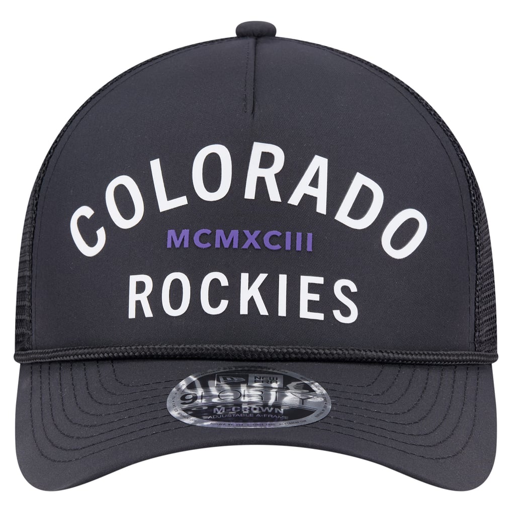 Men's Colorado Rockies New Era Black Minimalist 9FORTY A-Frame ...