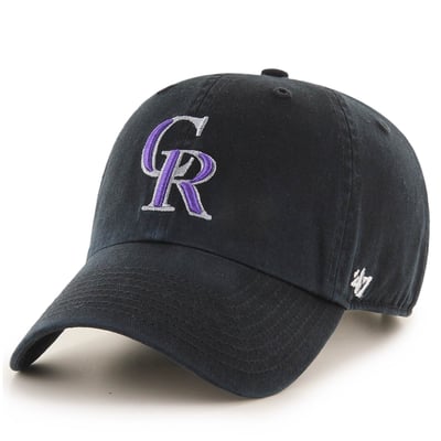 Colorado Rockies '47 Clean Up Adjustable Hat - Black