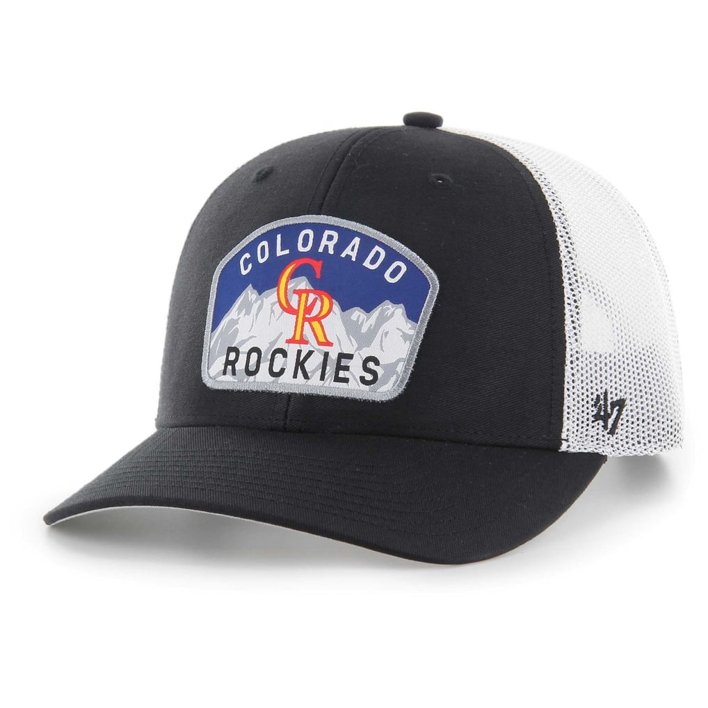 Men's Colorado Rockies '47 Black Retro Region Patch Trucker Adjustable Hat