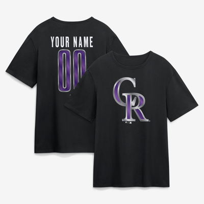 Colorado Rockies Big & Tall Forged Mascot Personalized Name & Number T-Shirt - Black