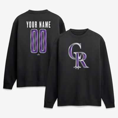 Colorado Rockies  Forged Mascot Personalized Name & Number Sweatshirt - Black