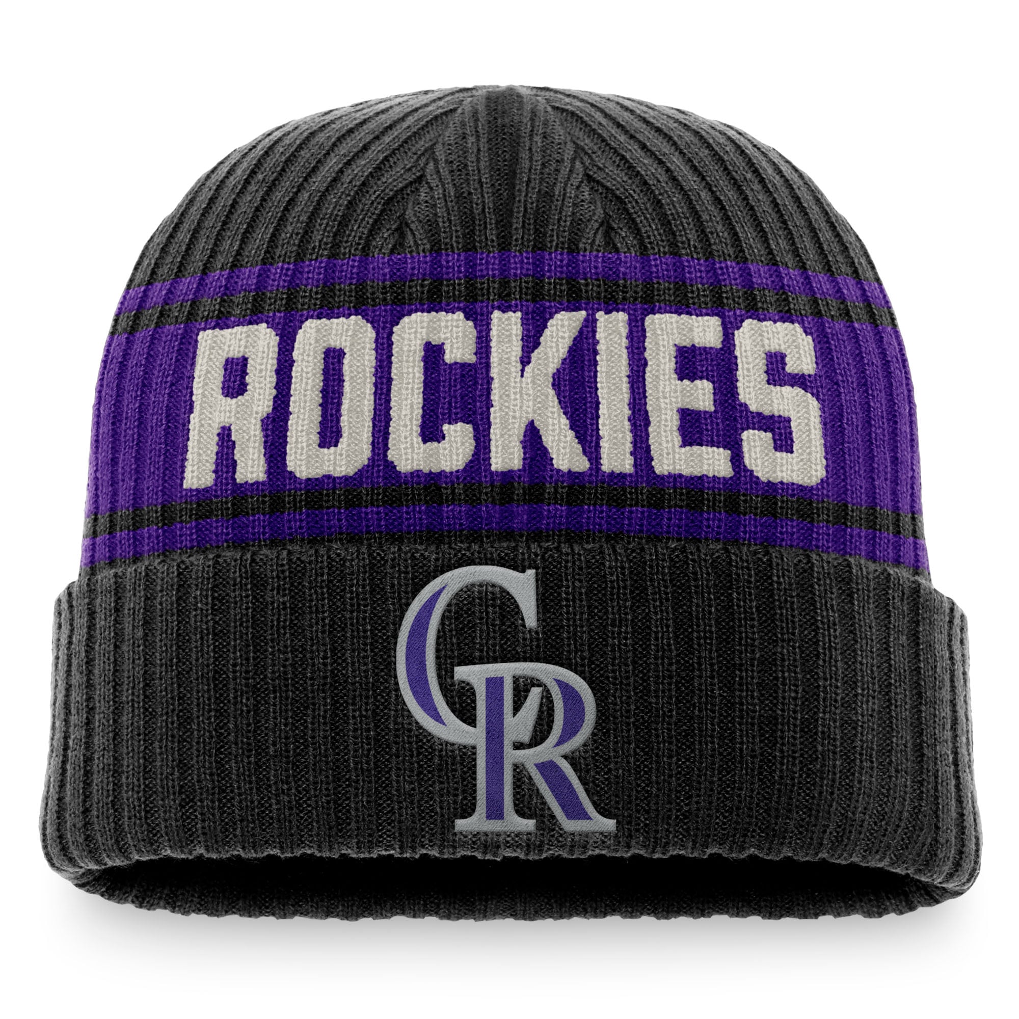 Men's Colorado Rockies Fanatics Black/Purple True Classic Retro Cuffed ...