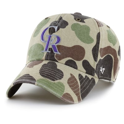 Colorado Rockies Carhartt x '47 Duck Clean Up Adjustable Hat - Camo