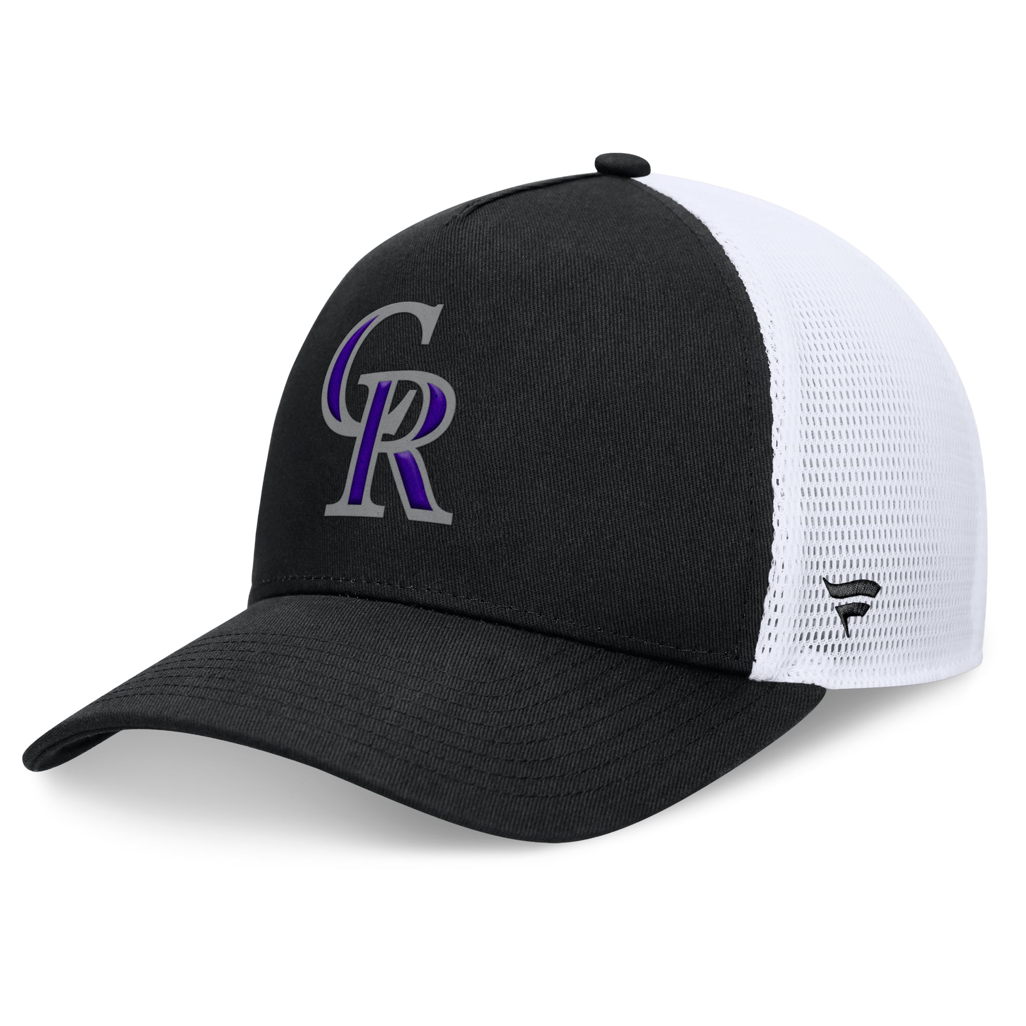 Men's Colorado Rockies Fanatics Black Fundamental A-Frame Adjustable Hat