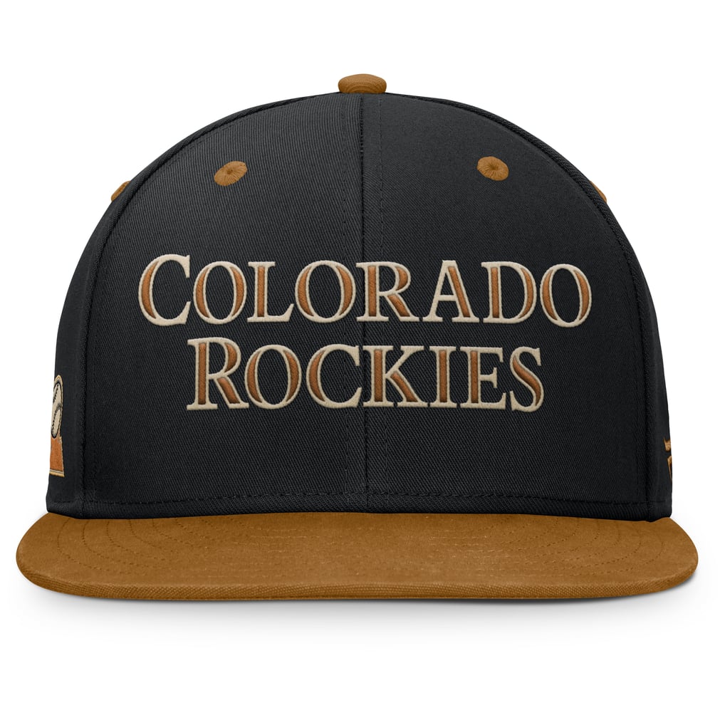 Men's Colorado Rockies Fanatics Black/Tan Splinter Fitted Hat