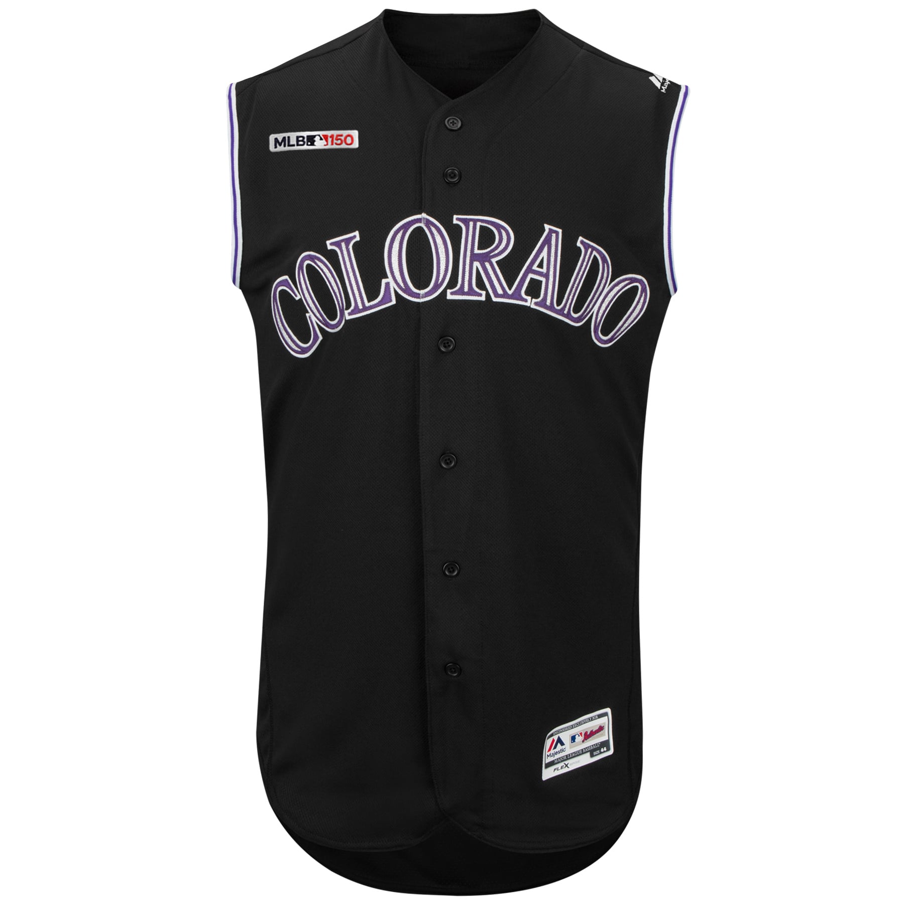 Men's Colorado Rockies Majestic Black Alternate Flex Base