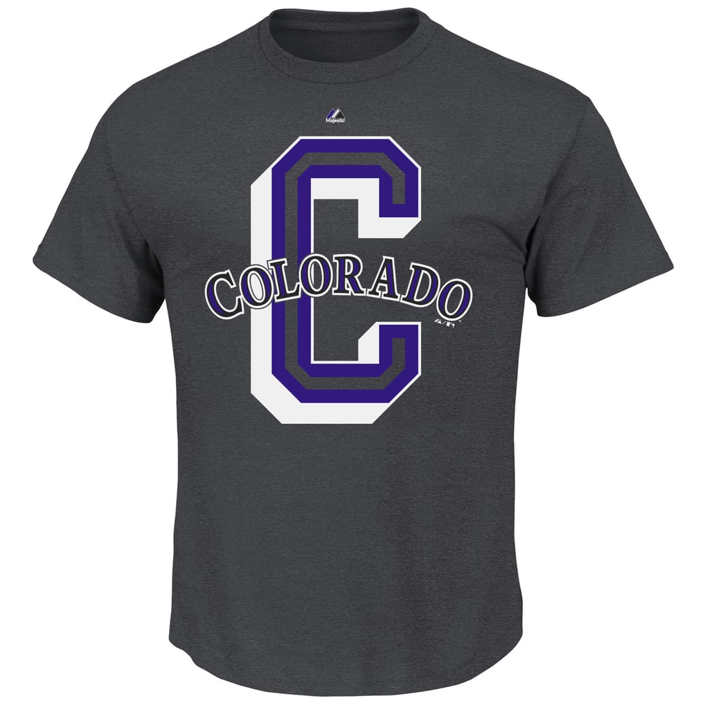 Men's Colorado Rockies Majestic Black Run Producer T-Shirt