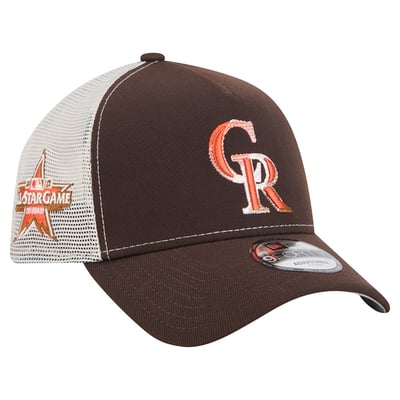 Colorado Rockies New Era Pumpkin Spice 9FORTY A-Frame Adjustable Trucker Hat - Brown