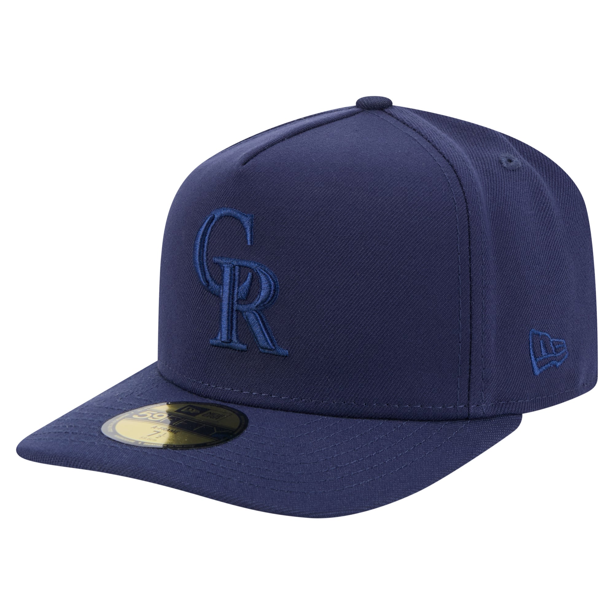 Men's Colorado Rockies New Era Navy Color Pack A-Frame 59FIFTY Fitted Hat