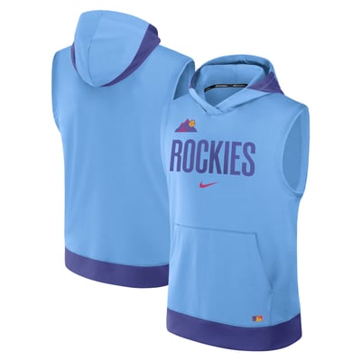 Colorado Rockies Nike 2025 City Connect Authentic Collection Dri-FIT Sleeveless Hoodie - Light Blue