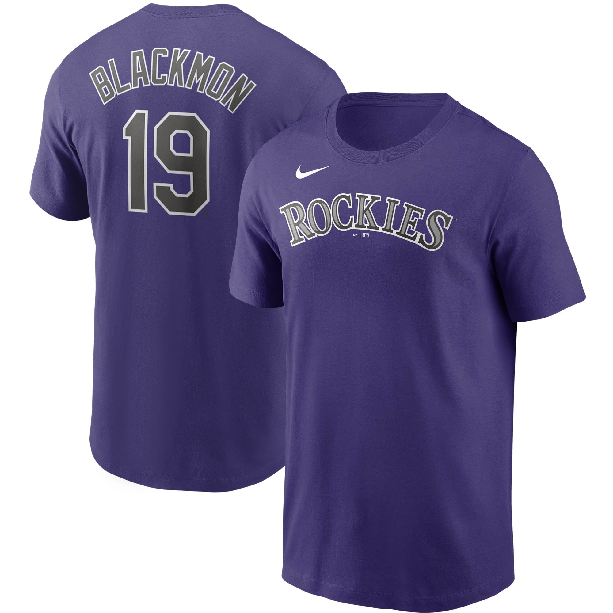 Men's Colorado Rockies Nike Purple Name & Number T-Shirt