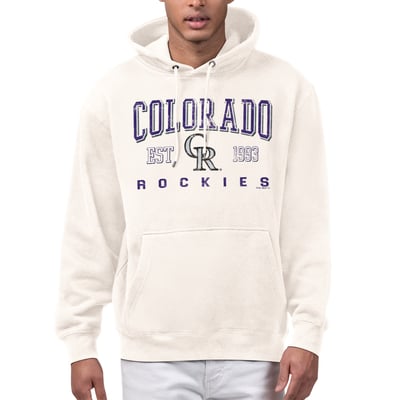  Colorado Rockies Starter Established Logo Fleece Hoodie - Cream