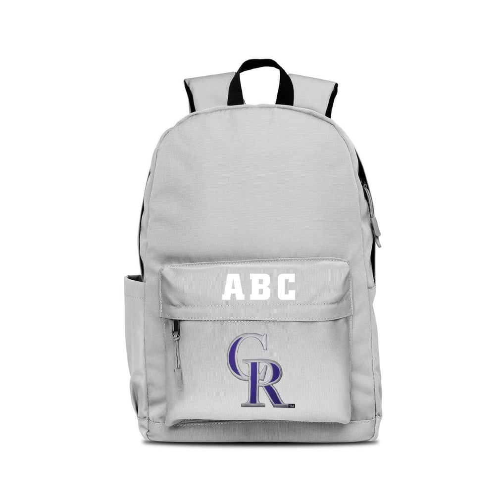 Colorado Rockies MOJO Personalized Campus Laptop Backpack - Gray