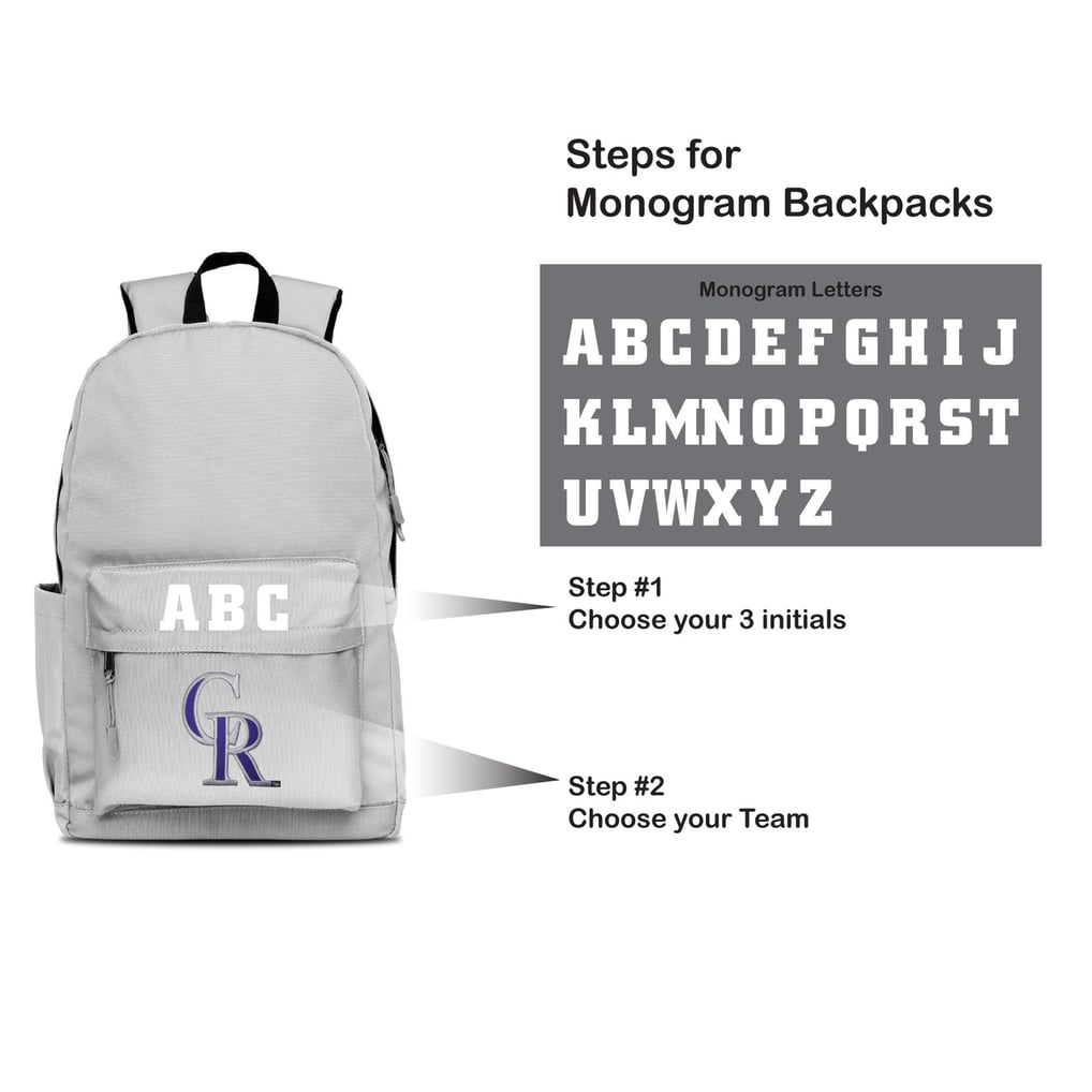 Colorado Rockies MOJO Personalized Campus Laptop Backpack - Gray