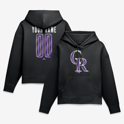 Colorado Rockies Women's Forged Mascot Personalized Name & Number Hoodie - Black