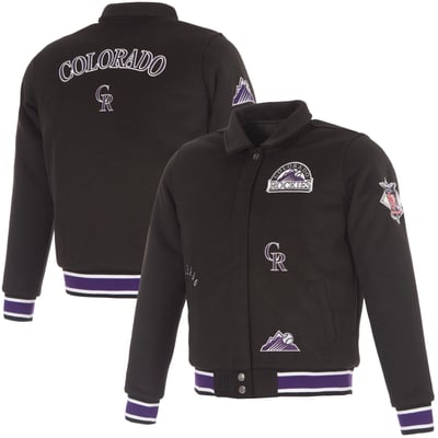 Colorado Rockies JH Design Women's Reversible Wool Full-Snap Jacket - Black