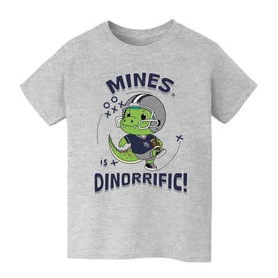 Colorado School of Mines Orediggers Vive La Fete Youth Dinorrific T-Shirt - Gray