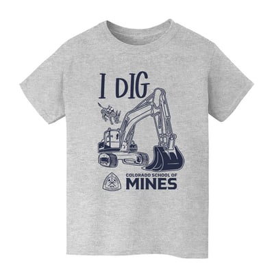 Colorado School of Mines Orediggers Vive La Fete Youth Excavator T-Shirt - Gray