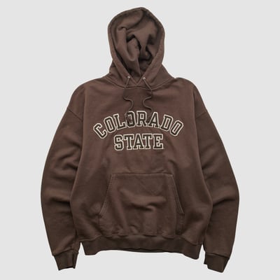 Colorado State Rams Champion 2000s Hooded Pullover Sweatshirt - Brown - XS by Fanatics Real Vintage