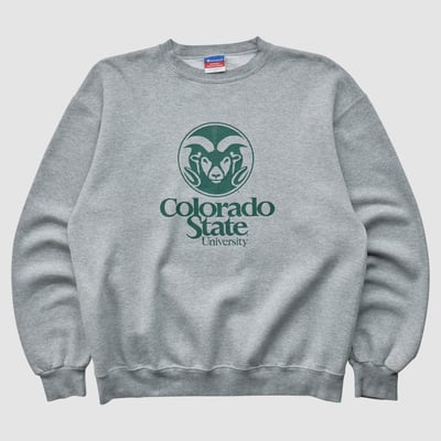 Colorado State Rams Champion 2000s Pullover Sweatshirt - Heather Gray - S by Fanatics Real Vintage