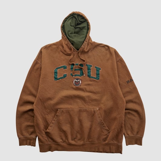 Colorado State Rams Old Varsity Brand 2010s Hooded Pullover Sweatshirt - Clay - L by Fanatics Real Vintage