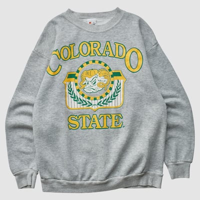 Colorado State Rams Signal 90s Pullover Sweatshirt - Heather Gray - S by Fanatics Real Vintage