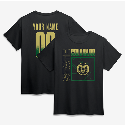 Colorado State Rams Big & Tall Home Court Pop Personalized Any Name & Number T-Shirt - Black