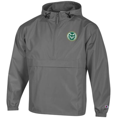 Colorado State Rams Champion Packable Half-Zip Hooded Jacket - Gray
